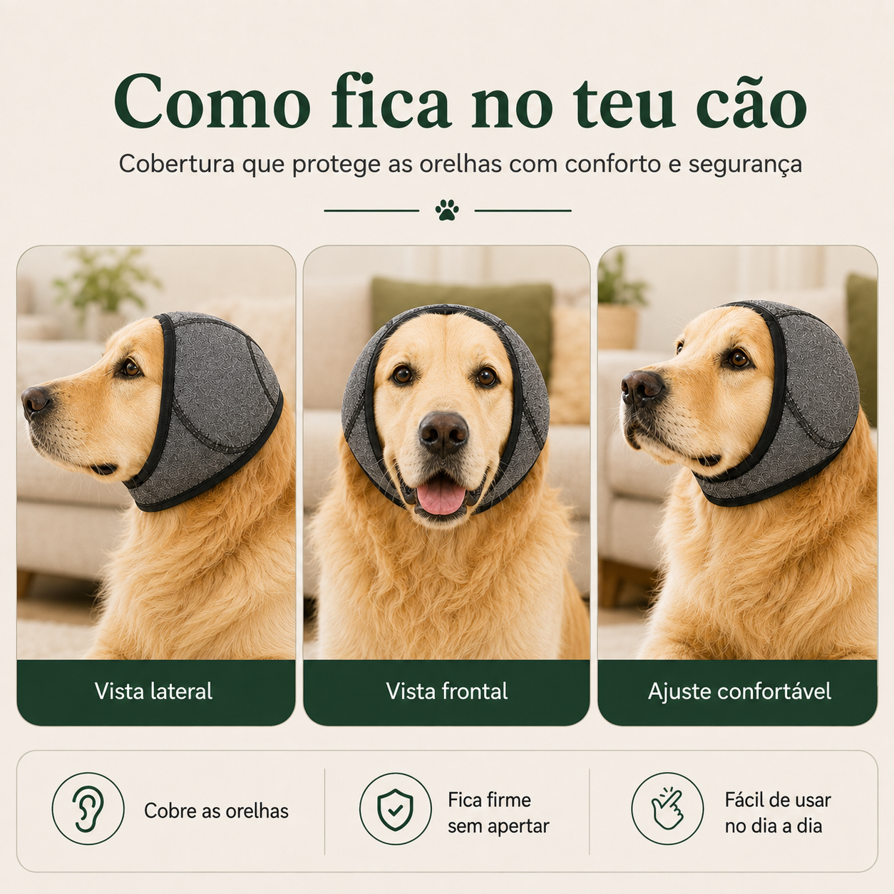 Faixa Protetora para Ouvidos de Cão