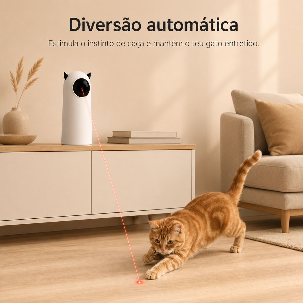 Laser Interativo Automático para Gatos | 3 Modos