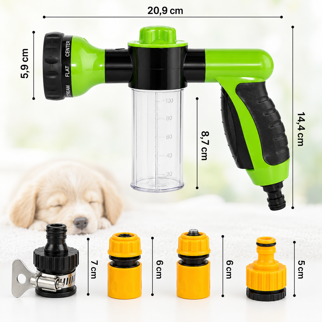 Pistola de Banho 8 em 1 para Pets