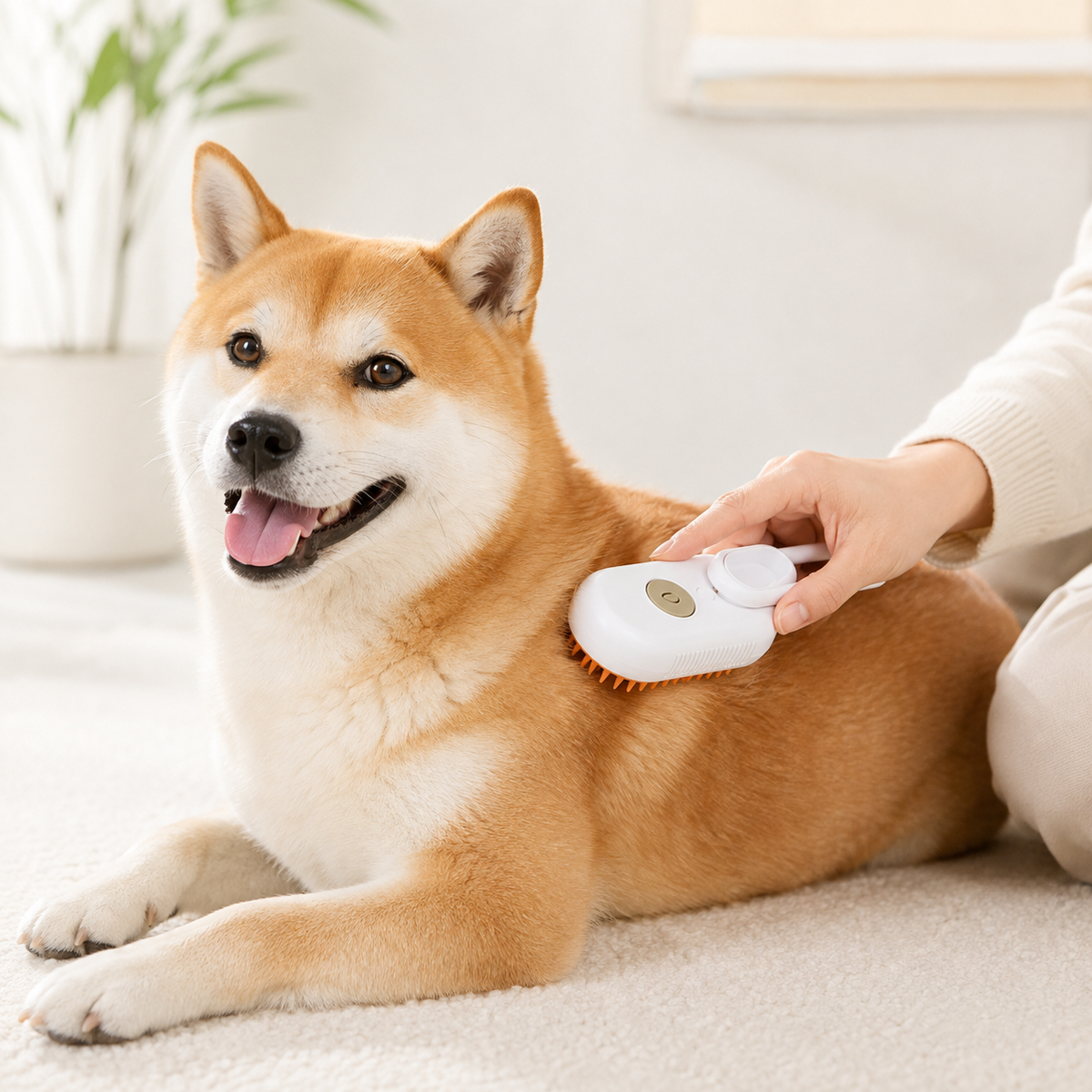 Escova Vaporizadora 3 em 1 para Cães e Gatos