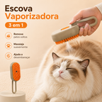 Escova Vaporizadora 3 em 1 para Cães e Gatos
