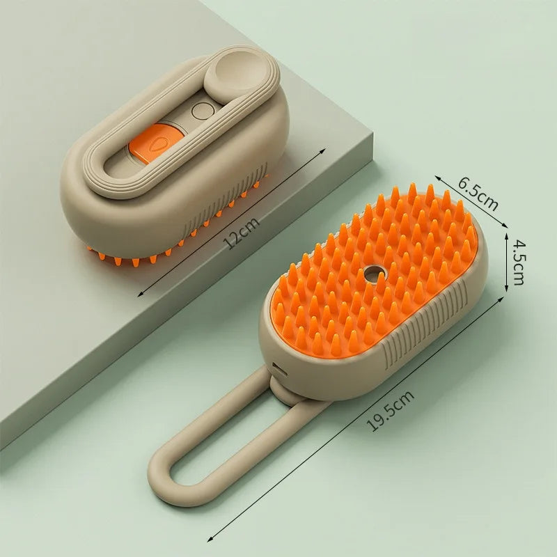 Revolutionary Pet Steam Spray Comb: Effortless Detangling and Deshedding Grooming Brush for Cats and Dogs - No-Wash Home Use